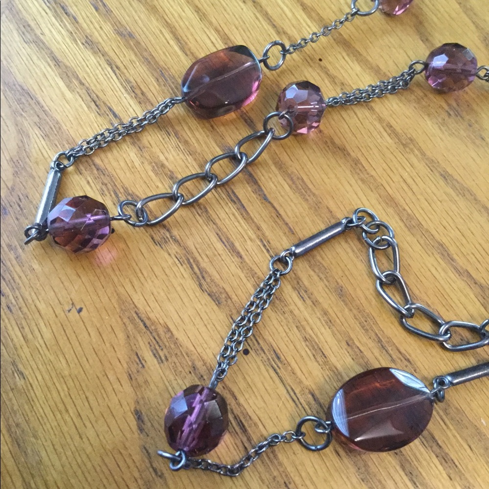 Long darkened purple necklace